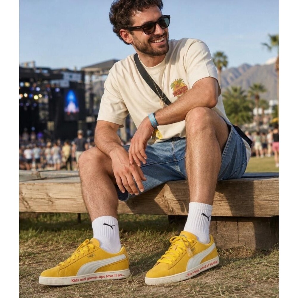 Puma Suede Triplex Haribo Sneakers Men 14 Mimosa Whisper White 382560 01 NEW